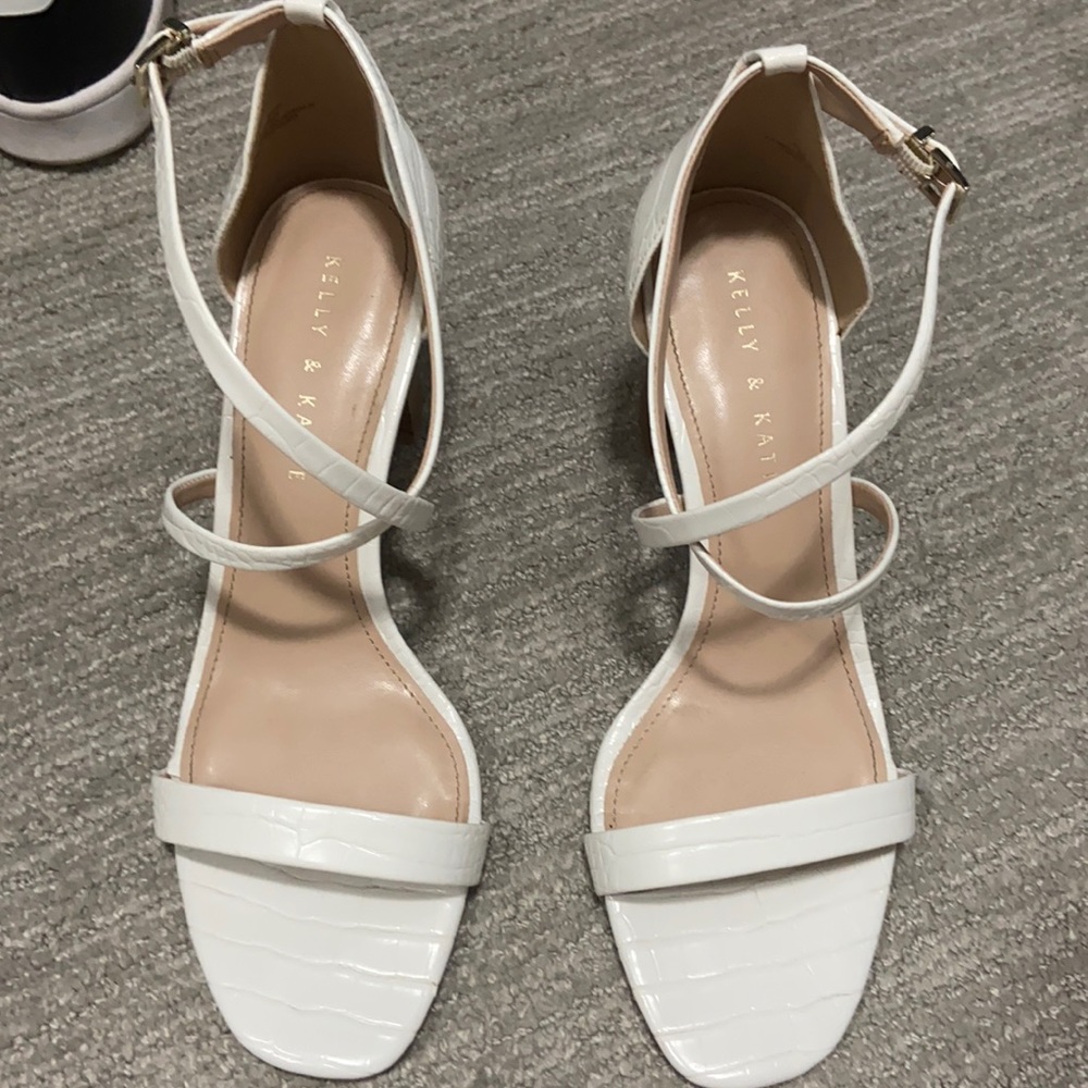 COPY - Kelly & Katie white snake texture heels bridal